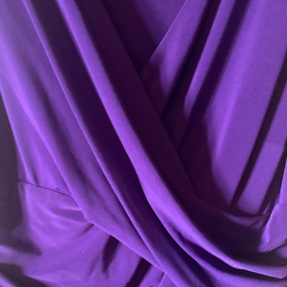 Ralph Lauren Chaps Classy Purple Dress W/Gathered Ruche Front Size L - Picture 3 of 6